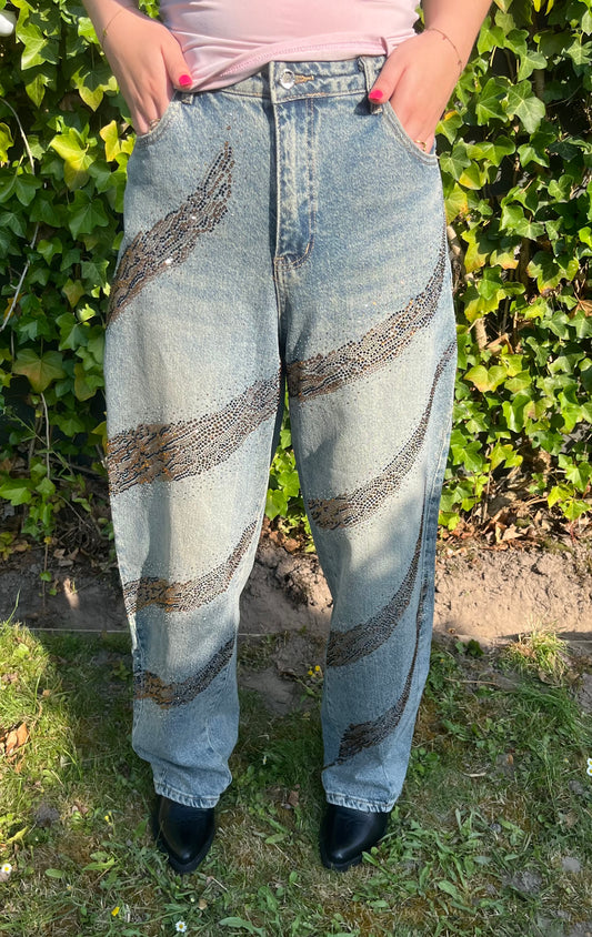 Baggy glitter jeans