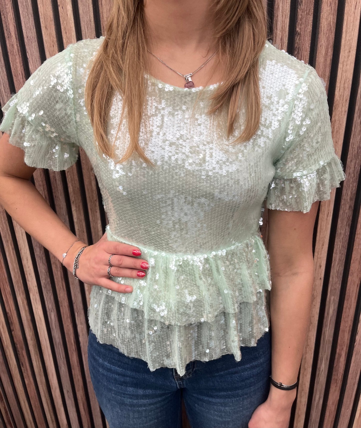 Sofie top - mintgroen