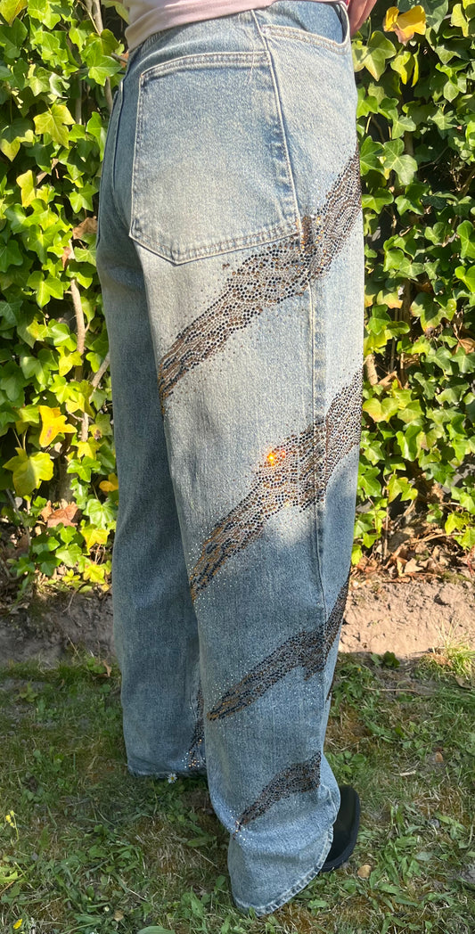 Baggy glitter jeans